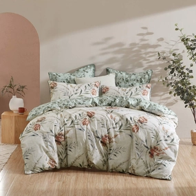 Elise Sage Quilt Cover Set by Logan & Mason