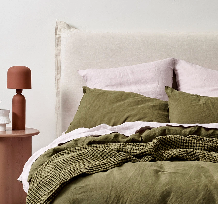 Emile Quilt Cover Range Bronzed Olive