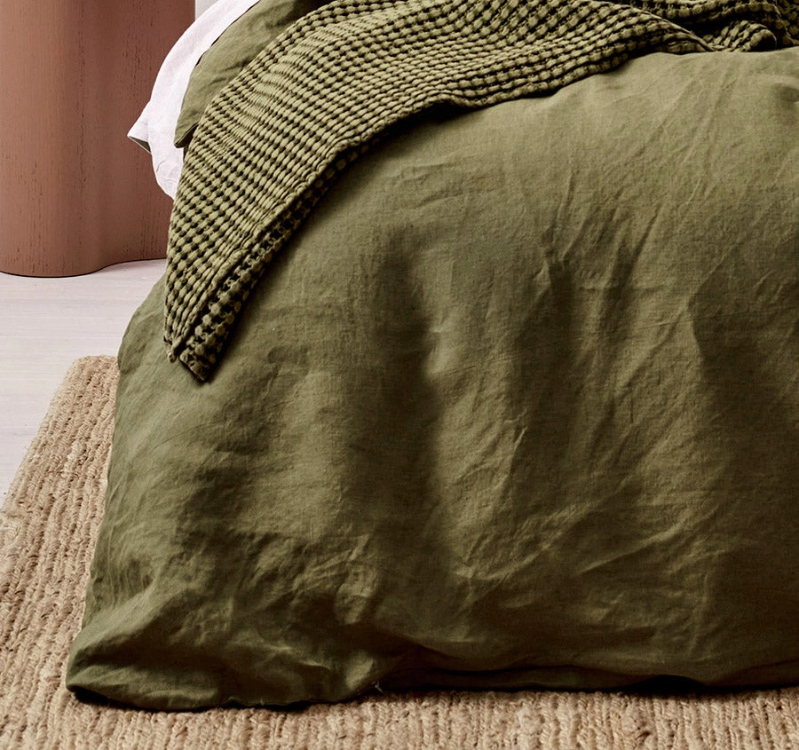 Emile Quilt Cover Range Bronzed Olive