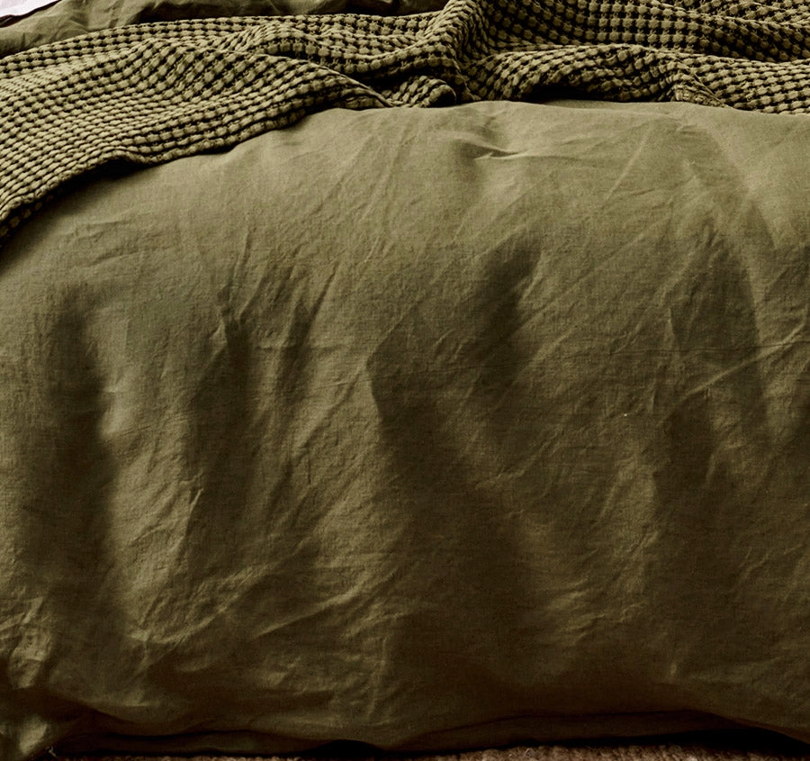 Emile Quilt Cover Range Bronzed Olive