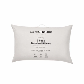Everyday Washable Standard 2 Pack Pillow Pair 600gsm by Linen House