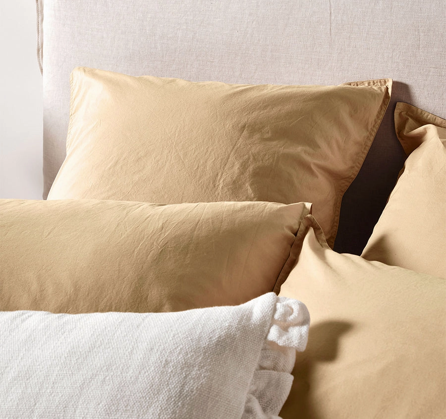 Evie Organic Cotton Quilt Cover Range Caramel