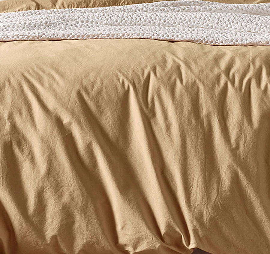 Evie Organic Cotton Quilt Cover Range Caramel