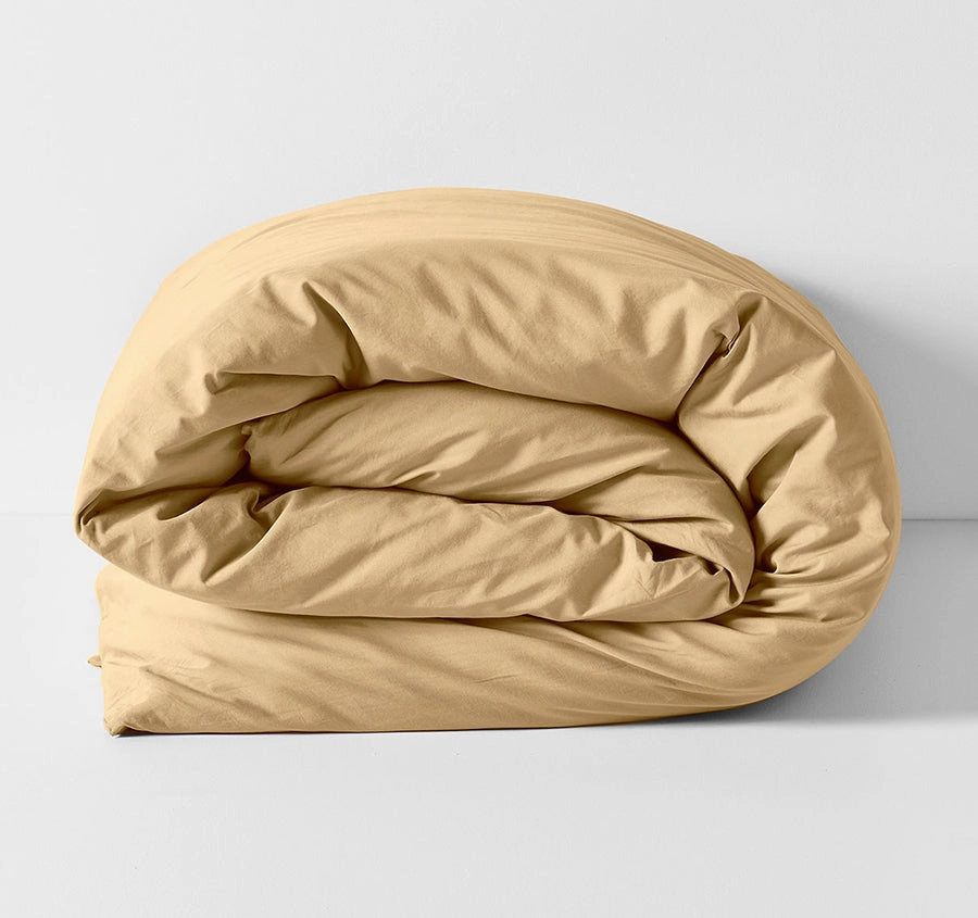 Evie Organic Cotton Quilt Cover Range Caramel