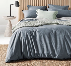 Evie Organic Cotton Quilt Cover Range Denim