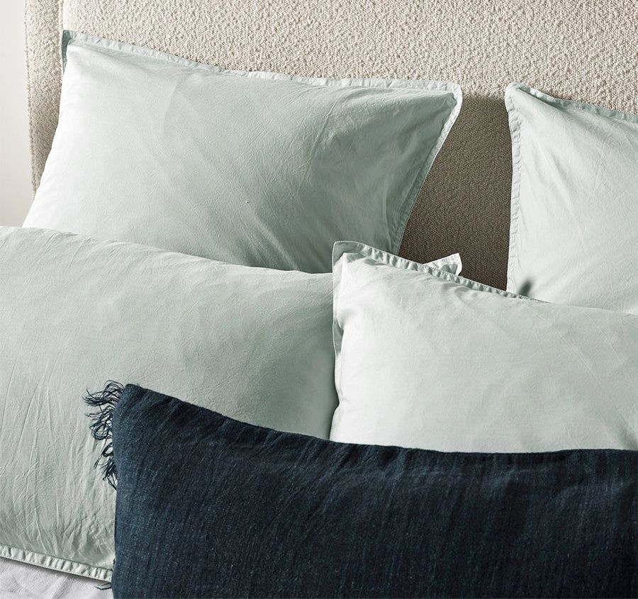 Evie Organic Cotton Quilt Cover Range Mist