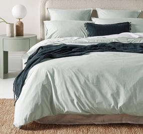 Evie Organic Cotton Quilt Cover Range Mist
