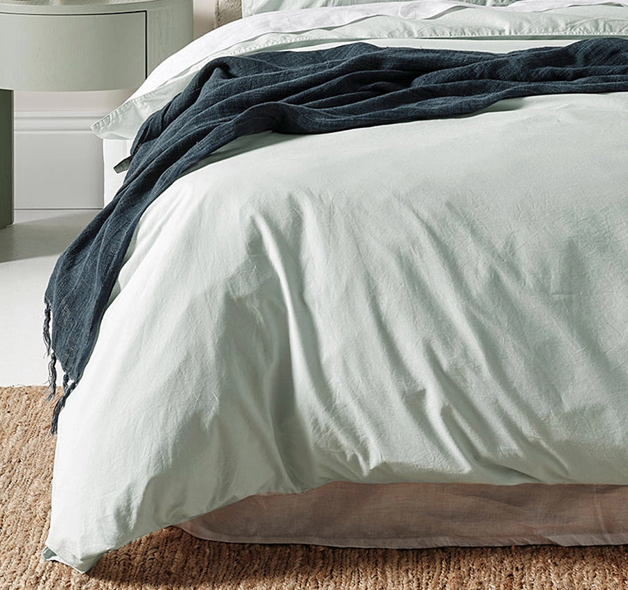 Evie Organic Cotton Quilt Cover Range Mist
