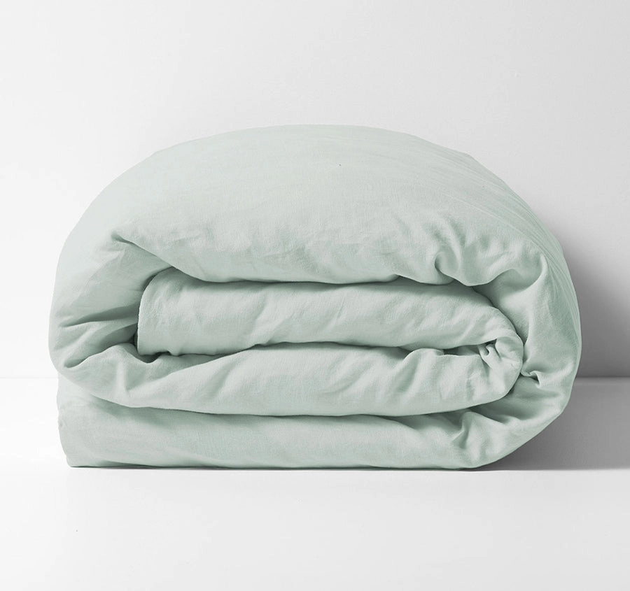 Evie Organic Cotton Quilt Cover Range Mist