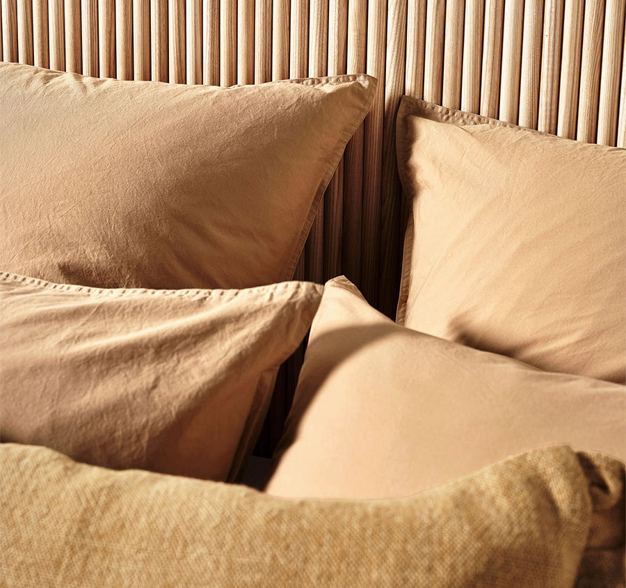 Evie Organic Cotton Quilt Cover Range Toasted Pecan