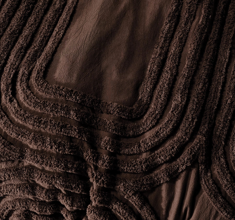 Farrah Quilt Cover Set Range Cacao