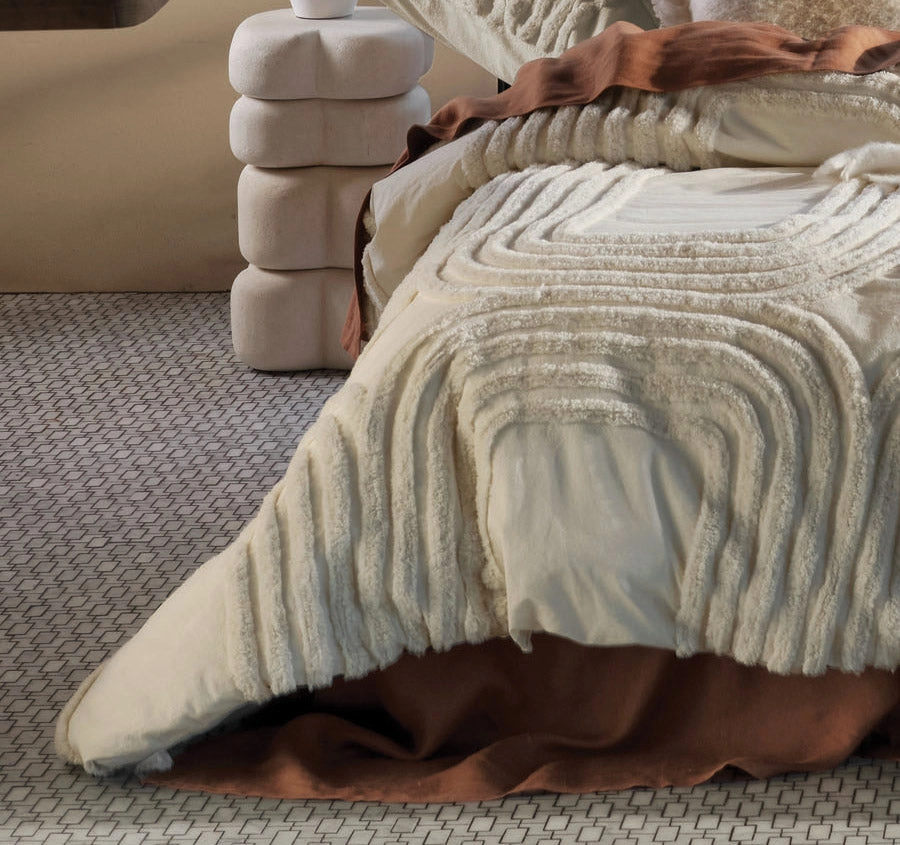 Farrah Quilt Cover Set Range Vanilla