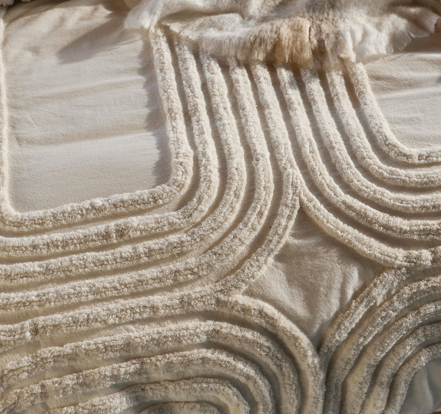 Farrah Quilt Cover Set Range Vanilla