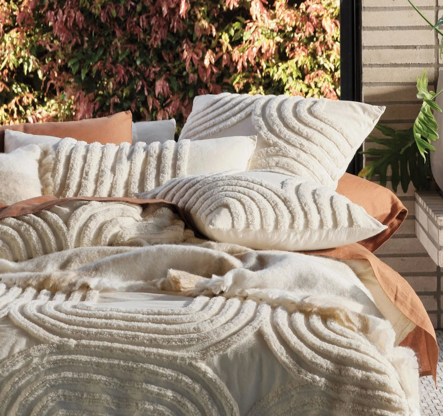 Farrah Quilt Cover Set Range Vanilla