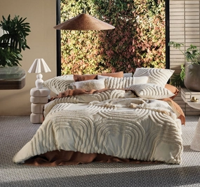 Farrah Quilt Cover Set Range Vanilla