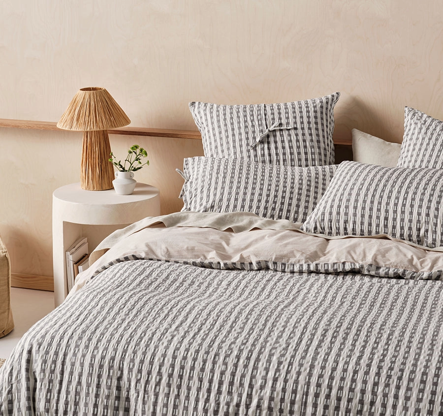 Ferrara Quilt Cover Set Range Charcoal