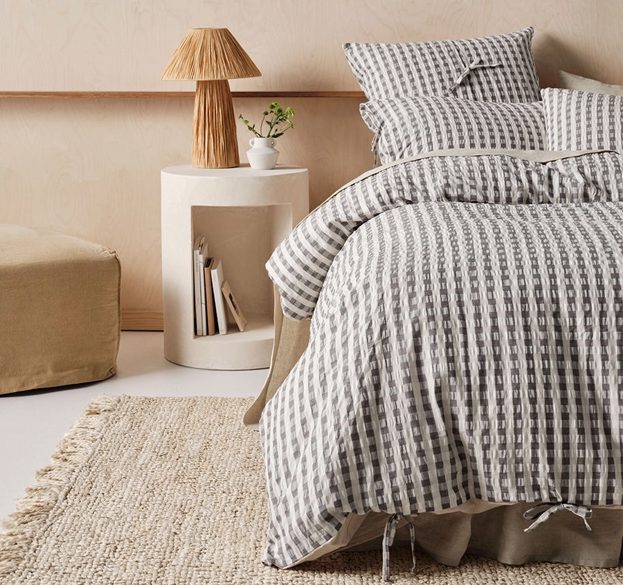 Ferrara Quilt Cover Set Range Charcoal