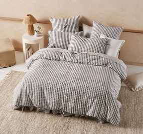 Ferrara Quilt Cover Set Range Charcoal