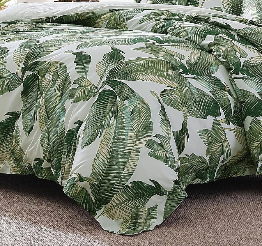 Fiesta Palms Quilt Cover Set Range Green
