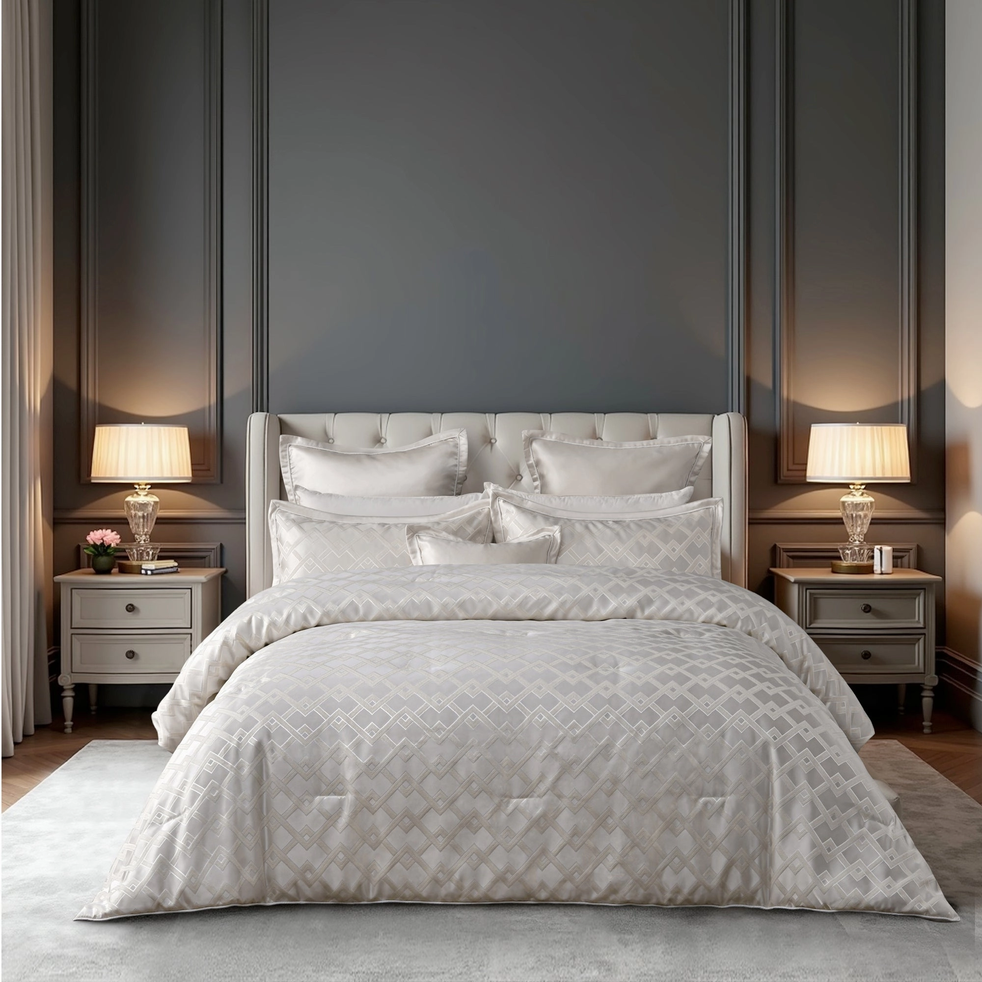 Firenze Comforter Set Pearl White