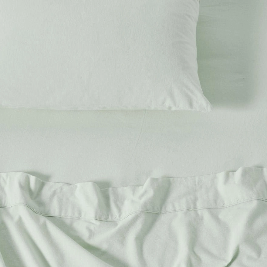 Flannelette Plain-Dyed Mist Sheet Set by LINEN HOUSE