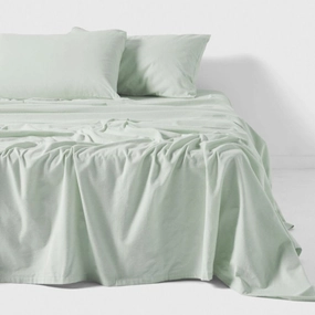 Flannelette Plain-Dyed Mist Sheet Set by LINEN HOUSE