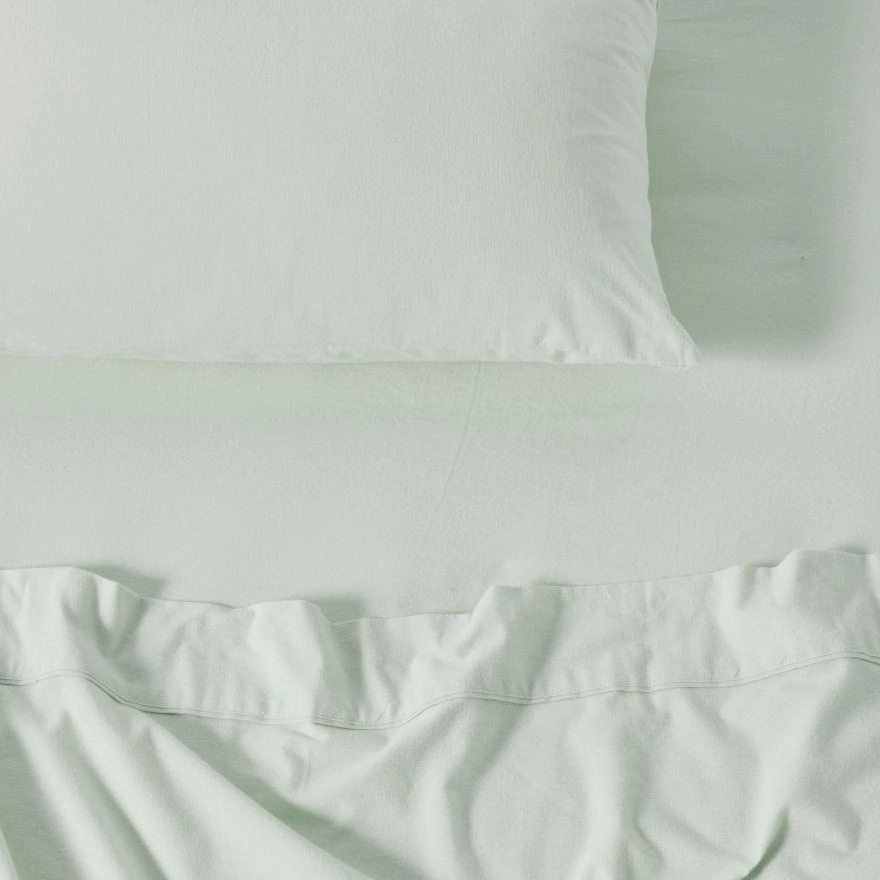 Flannelette Plain-Dyed Mist Sheet Set by LINEN HOUSE