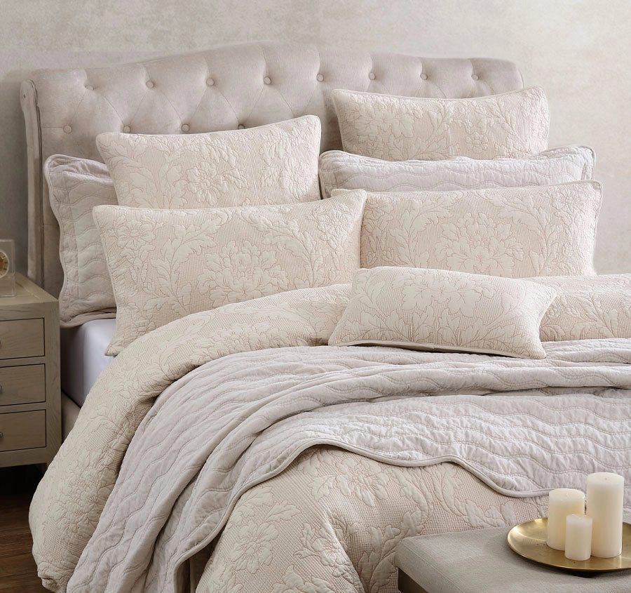Fleur Quilt Cover Set Range Sand
