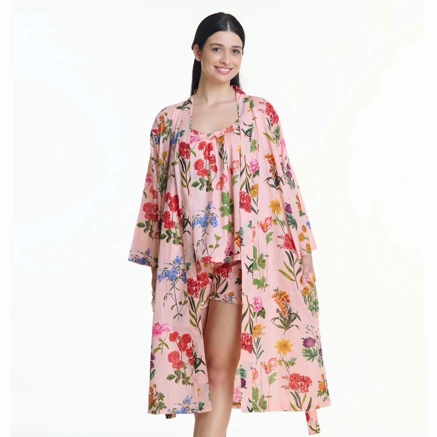 Flora Cotton Kimono Pink