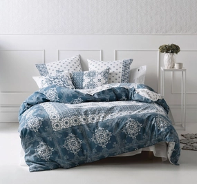 Francine Quilt Cover Set Range Blue