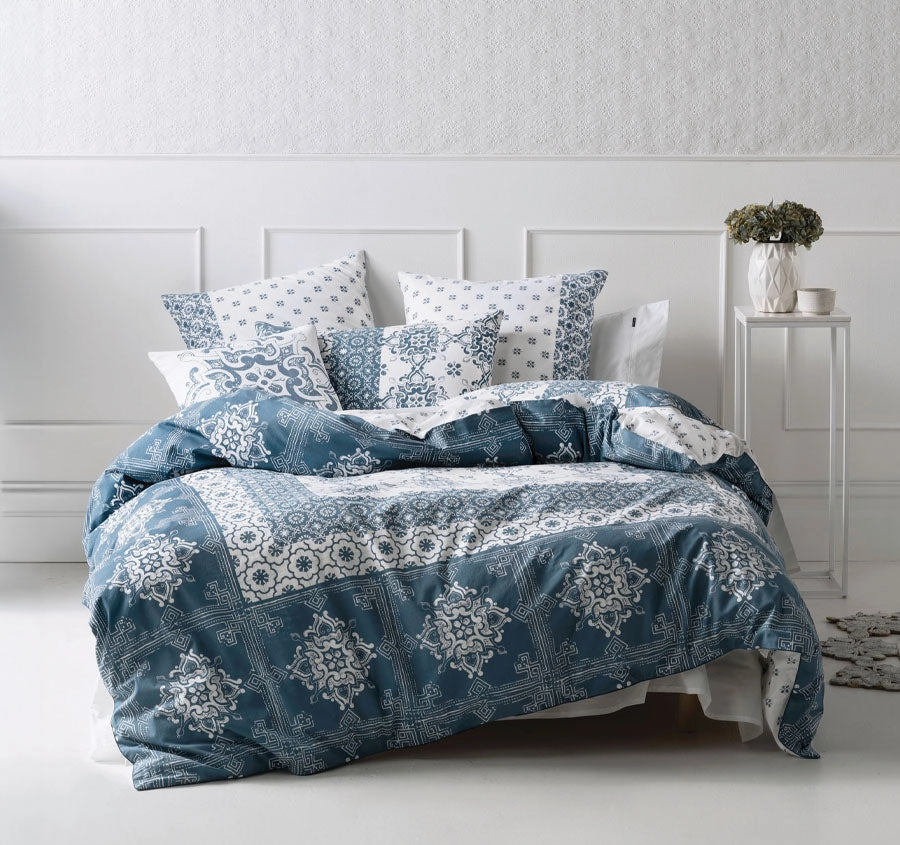 Francine Quilt Cover Set Range Blue