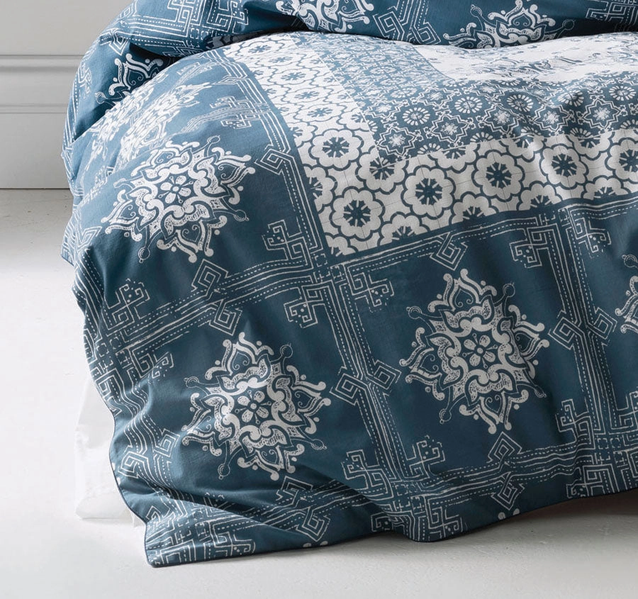 Francine Quilt Cover Set Range Blue