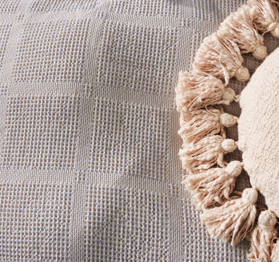 Galicia Quilt Cover Set Range Blue and Sand