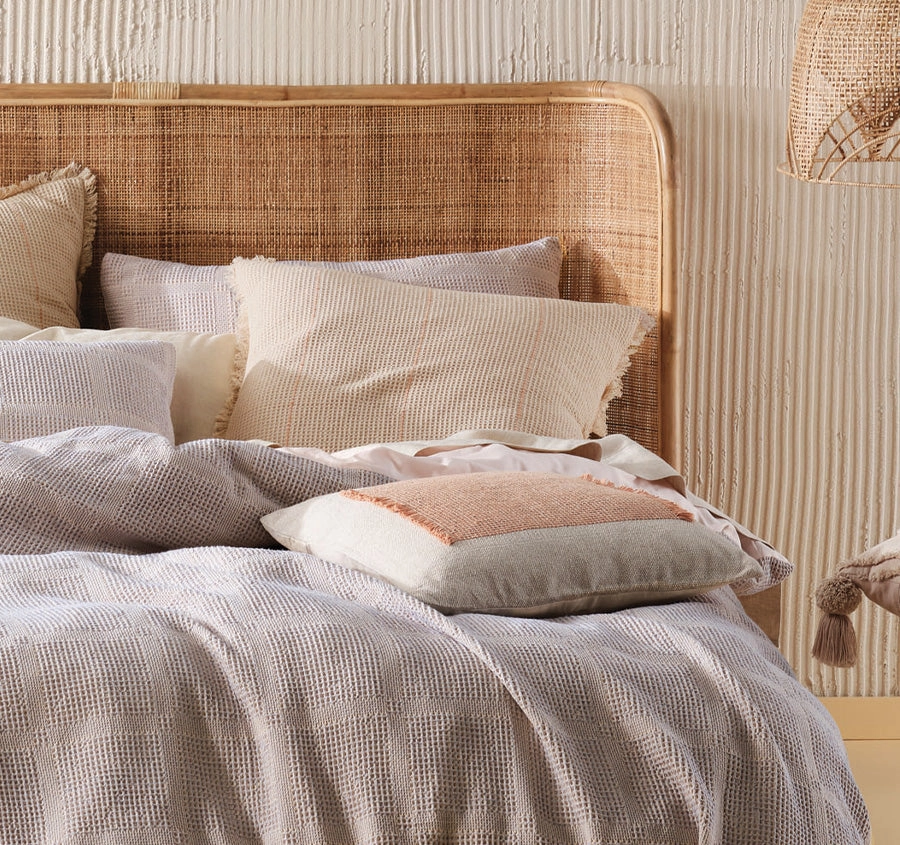 Galicia Quilt Cover Set Range Blue and Sand