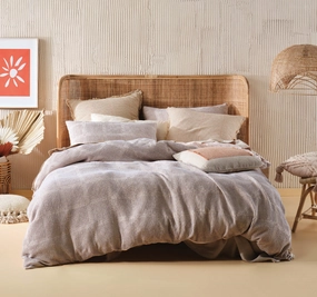 Galicia Quilt Cover Set Range Blue and Sand