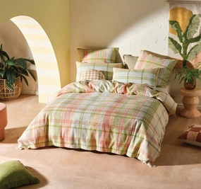 Geena Quilt Cover Set Range Green Apple