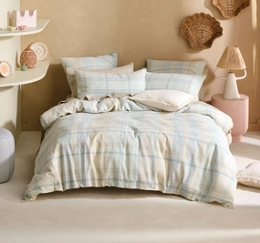 Geena Quilt Cover Set Range Sky