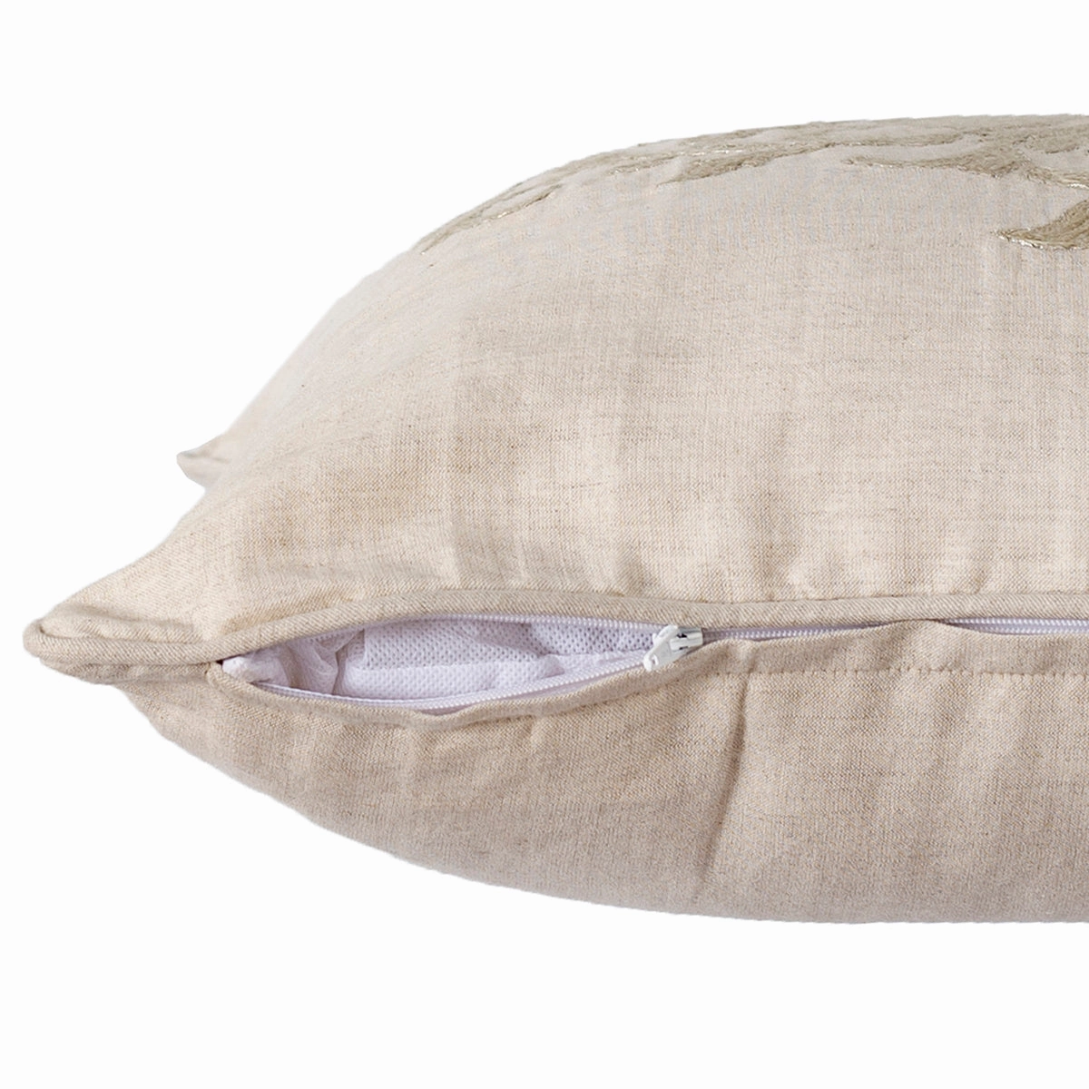 Grandeur VintFlow Handwork Hand Embridery 100% Cotton Neutral Cushion Cover