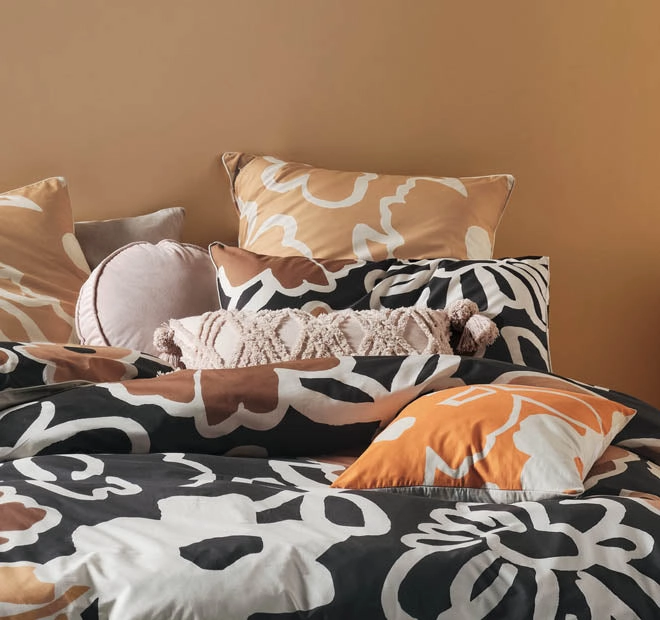 Hazel Quilt Cover Set Range Caramel