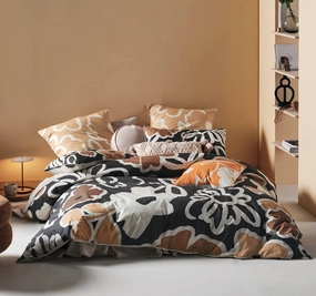 Hazel Quilt Cover Set Range Caramel