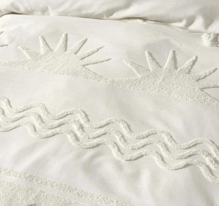 Helios Quilt Cover Set Range Vanilla