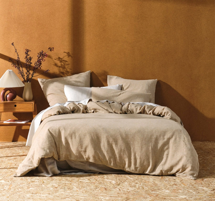 Hemp Triblend Quilt Cover Set Range Ochre