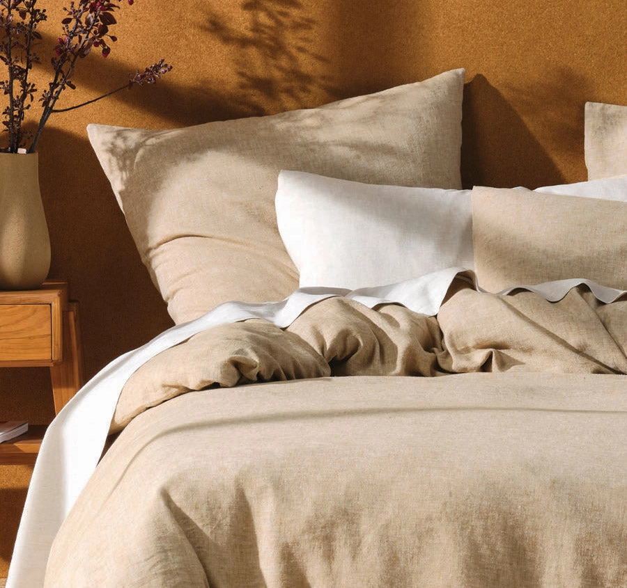 Hemp Triblend Quilt Cover Set Range Ochre