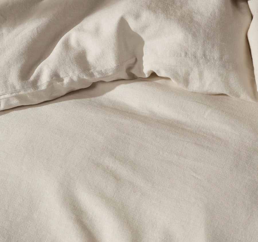 Hemp Triblend Quilt Cover Set Range Vanilla