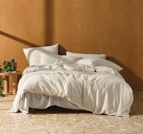 Hemp Triblend Quilt Cover Set Range Vanilla