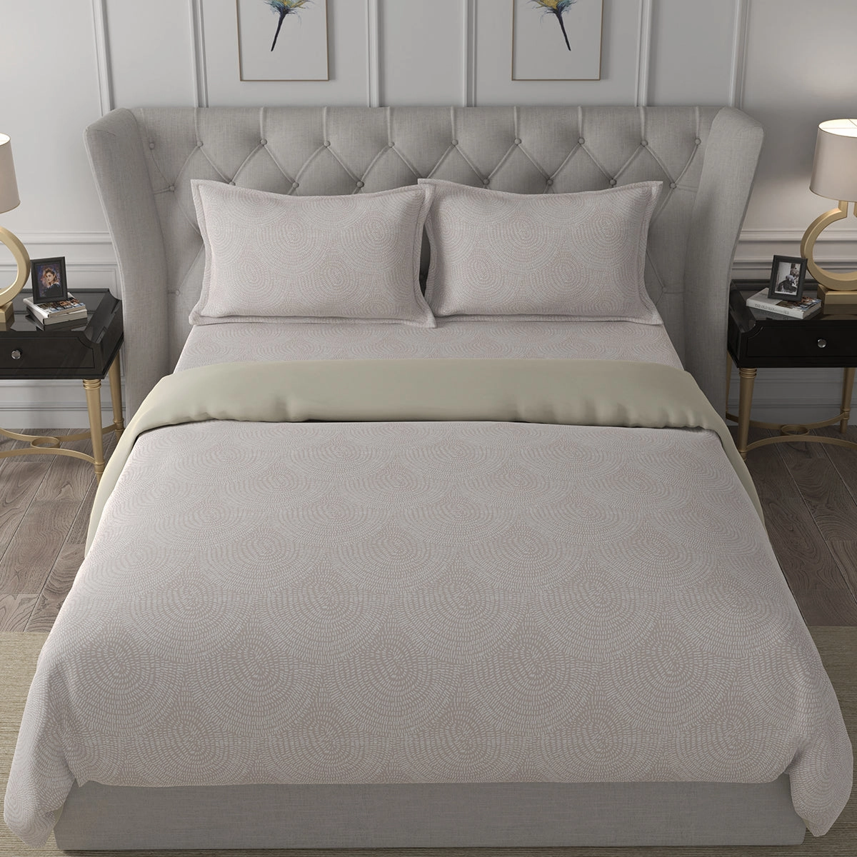 Hermosa Exotic Bouquet Solaris Neutral 4 Pc Quilt/Quilted Bed Cover Set