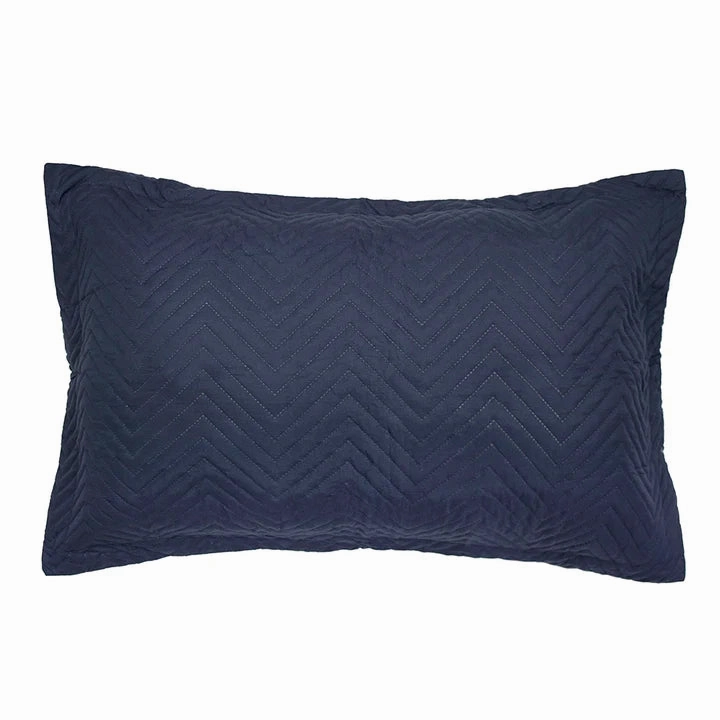 Herringbone Navy Coverlet Set By Bambury
