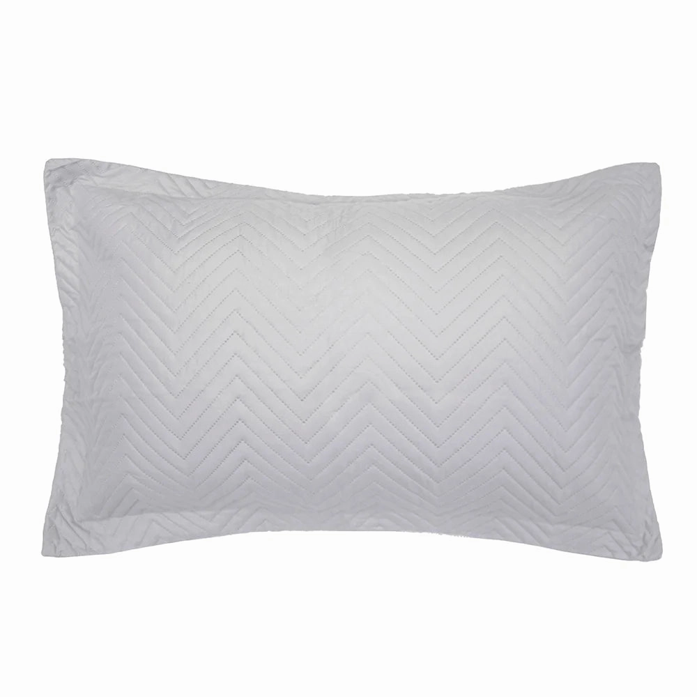 Herringbone Silver Coverlet Set By Bambury