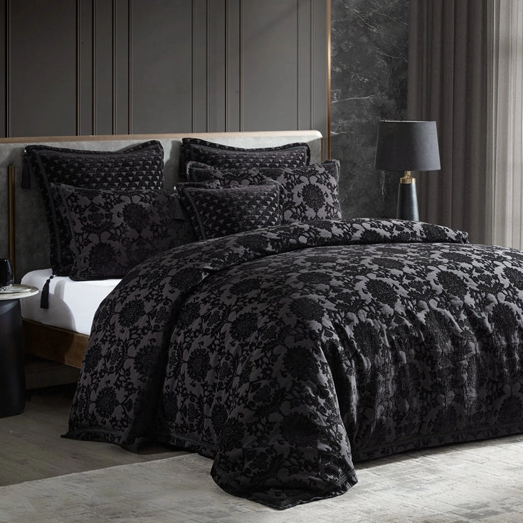 Imperial Black Square Cushion Pillowcase by Davinci