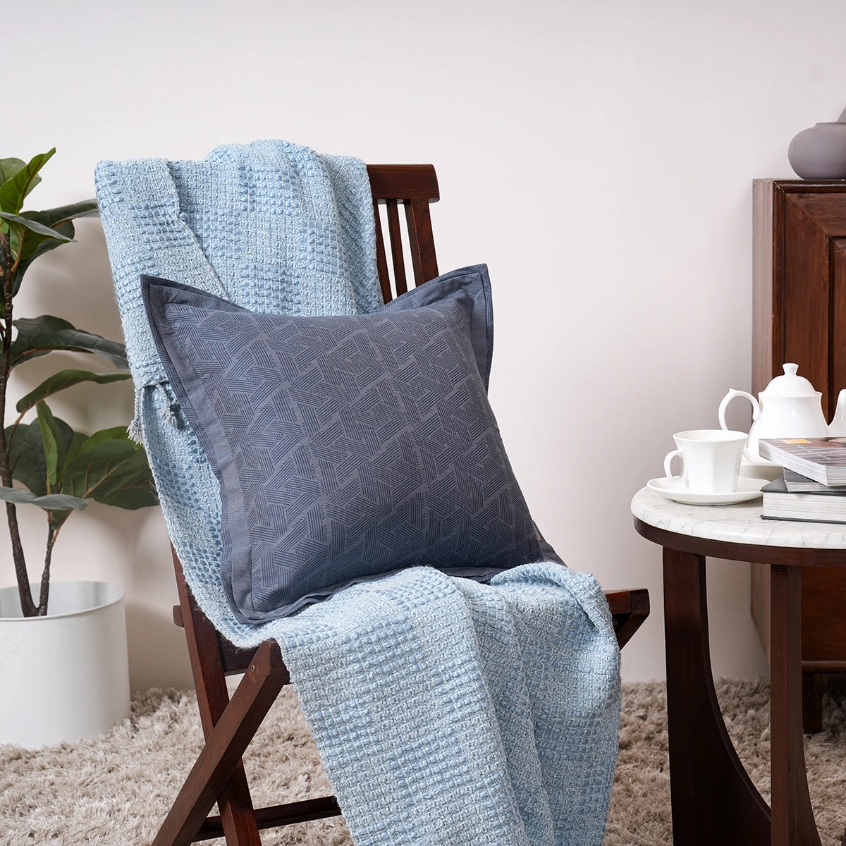 Inner City Made With Egyption Cotton Ultra Soft Blue Cushion Cover